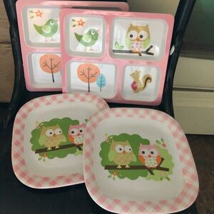 Cute Owl and Bird Themed Plates